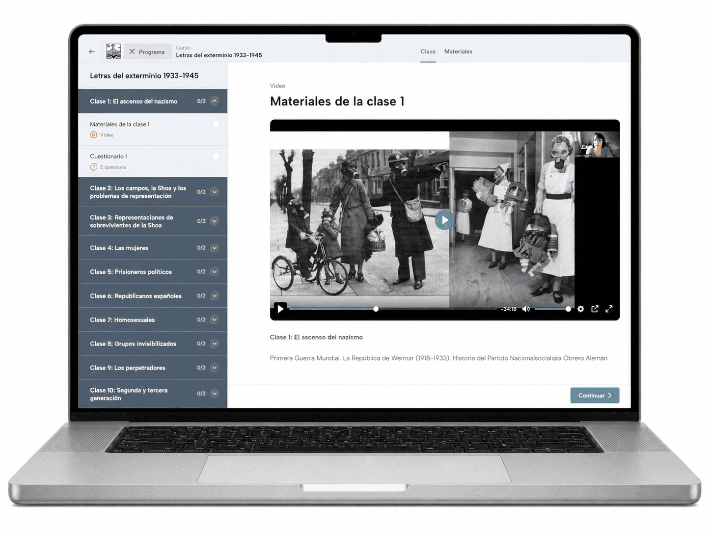 campus page with lessons